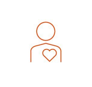 icon of a person with a heart