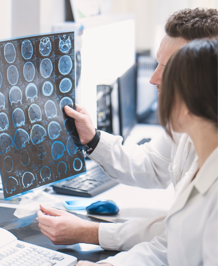 image of two doctors looking at an examination result